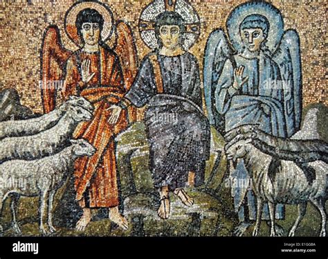 Mosaico Que Representa El Juicio Final De Cristo Y La Separación De Las