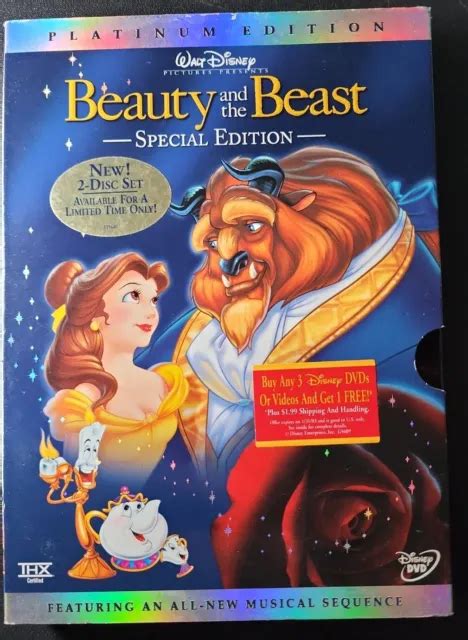Walt Disney Beauty And The Beast Dvd 2 Disc Set Platinum Edition New