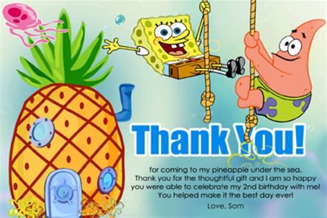 Items Similar To Spongebob Thank You Digital File 4x6 Or 5x7 On Etsy