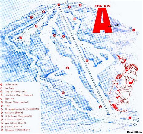 1970 Big A Trail Map New England Ski Map Database