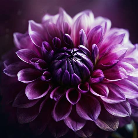 Premium Photo Beautiful Purple Dahlia Flower Close Up Macro Photography