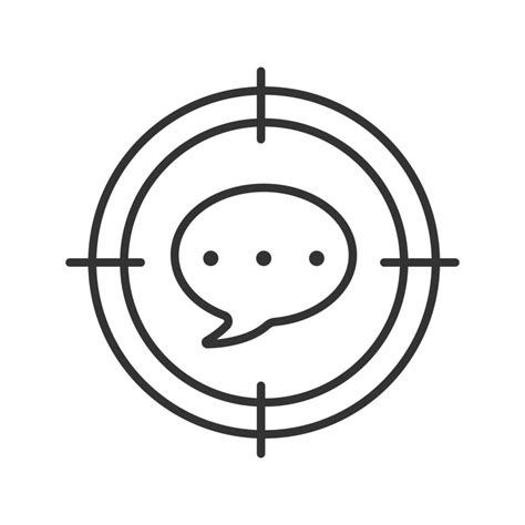 Aim On Speech Bubble Linear Icon Dialogs Searching Thin Line