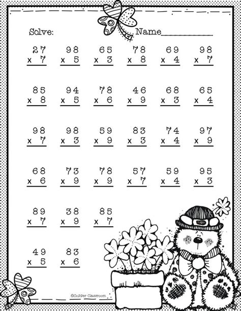 Multiplication With Regrouping Worksheets Grade 3 Pdf