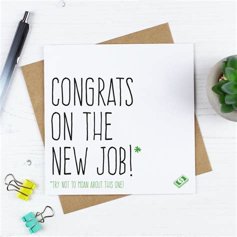 Congrats On The New Job Greeting Card New Job Card Congrats On New