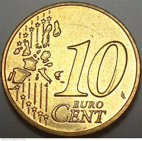 10 Euro Cenţi 2003 A Euro 2002 Prezent Germania Monedă 29215