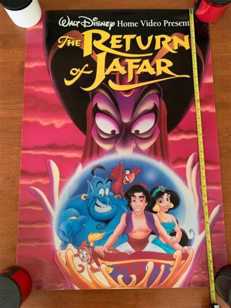Walt Disney The Return Of Jafar Movie Poster Vhs Release Aladdin Jasmine Iago Picclick
