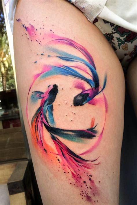 51 Gorgeous Looking Watercolor Tattoo Ideas Pisces Tattoo Designs
