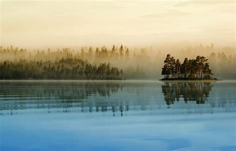 Misty Lake By ~robinhedberg On Deviantart Landscape Dreamy