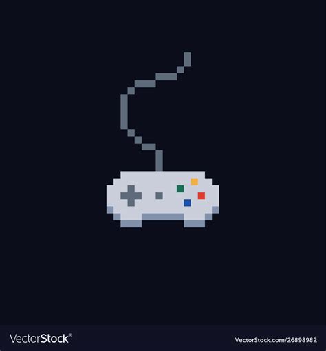 White Pixel Art 8 Bit Gamepad For Game Console Vector Image