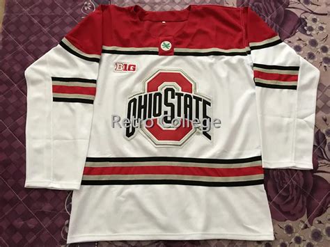 Ohio State Buckeyes Mens Hockey Jersey Embroidery Stitched Any Number