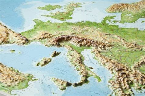 Europa Reliefkarte Gro Mit Aluminiumrahmen Von Andr Markgraf