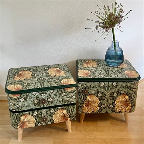 Vintage nachtkastjes bekleed met Pimpernel van William Morris | The