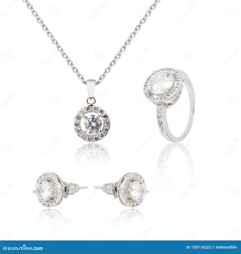 Set Of Fashion Jewelry On White Stock Image Image Of Carat Glamour