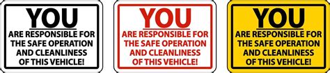 Responsible For Safe Operation Label Sign On White Background 6936577