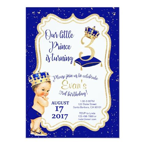 Invitación Pequeño 3ro cumpleaños de príncipe Birthday | Zazzle.es