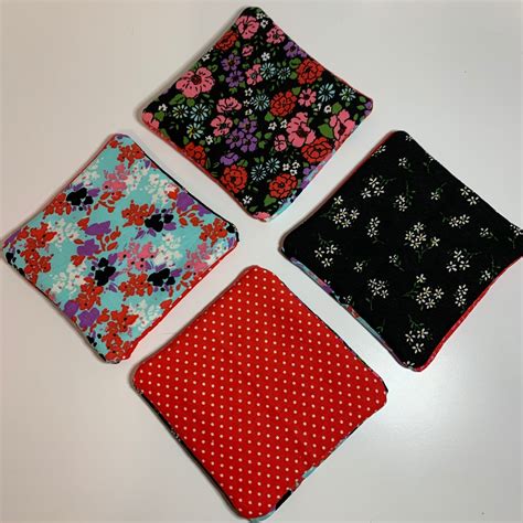 Set Of 4 Handmade Fabric Coasters Etsy