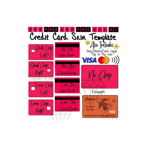 Credit Card Skin Template Credit Card Skin Svg Ebt Visa Card Etsy