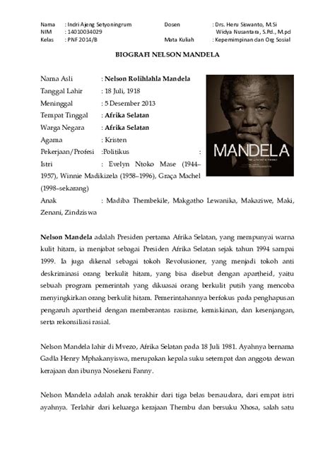 Doc Biografi Nelson Mandeladoc Indri Ajeng Setyoningrum