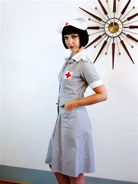 Authentic 1940s Red Cross Uniform Vintage 40s Nurse Uniform Wwii Nurse Its A Dilly Uniform