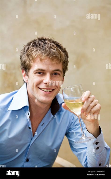 Man Drinking Wine Stock Photo Alamy