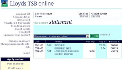 Log in to your online banking account to see your balances, transfer money between accounts, pay bills, see your account history and more. Lloyds TSB Classic Plus Account
