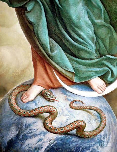 The Virgin Mary Stepping On The Snake Detail Art Print By Italian
