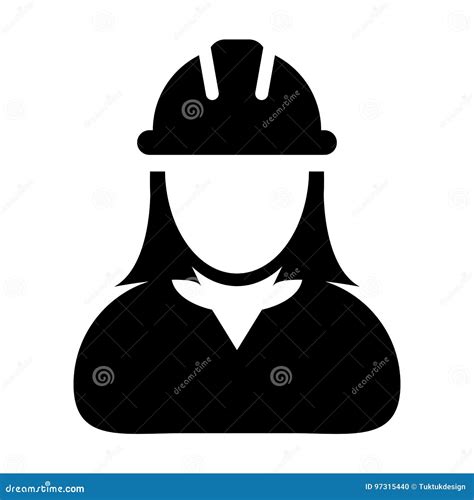 Woman Construction Worker Icon Vector Person Profile Avatar