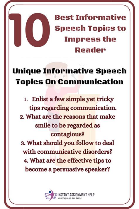 An Information Poster With The Words10 Best Informive Speech Topics To