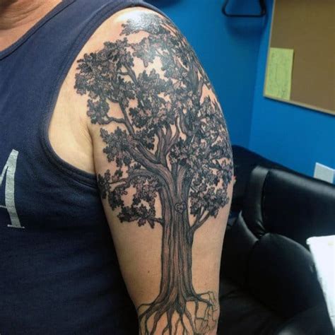Wrist seems to be the perfect place for a tree tattoo. 50 Oak Tree Tattoo Designs For Men - Leaves And Acorns