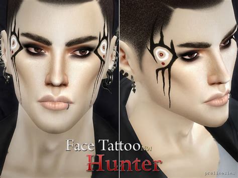 Face Tattoo Hunter N01 By Pralinesims At Tsr Sims 4 Updates