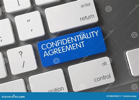Confidentiality Agreement Button 3d Stock Illustration Illustration