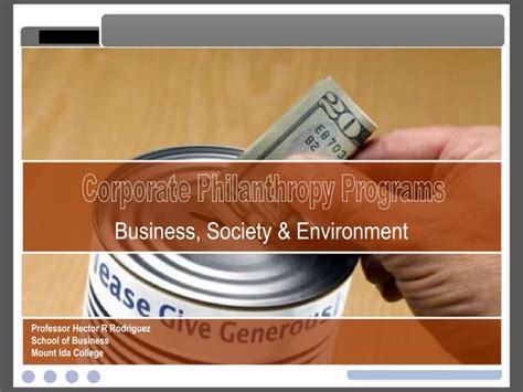 Corporate Philanthropy Programs Ppt