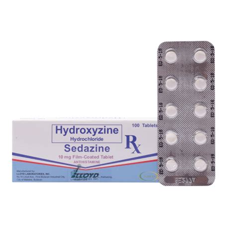 SEDAZINE, Hydroxyzine Hydrochloride 10mg 1 Film-Coated Tablet (sold per
