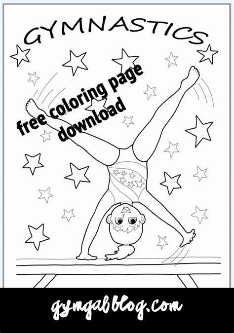 Gymnastics Coloring Page Printable Download Gymnastics