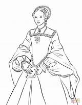 Elizabeth Queen Coloring Printable Young Drawing Clipart Supercoloring sketch template