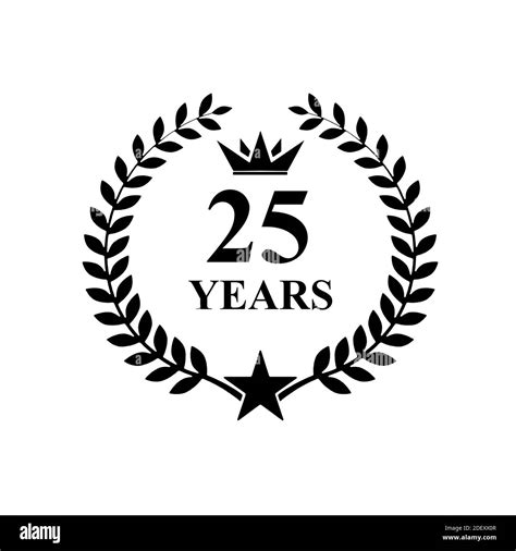 25 Years Old Anniversary Luxurious Logo Golden Stock Photo Alamy