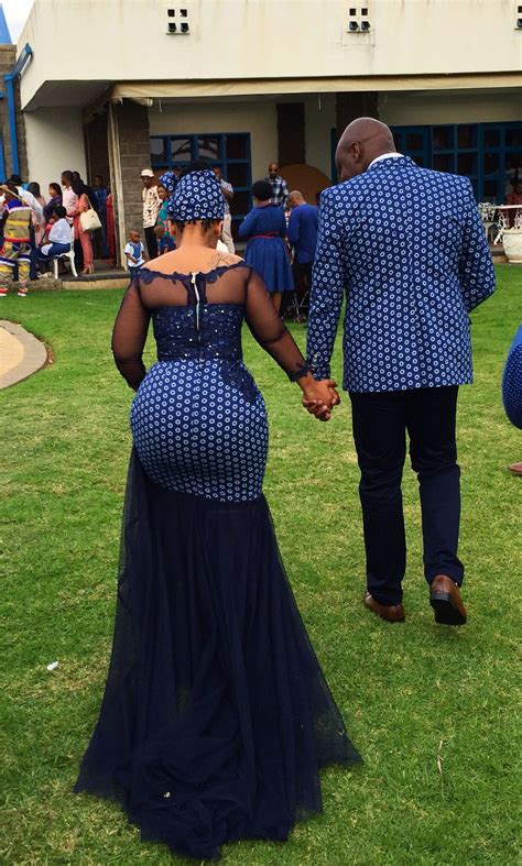 Shweshwe Wedding Dress With Mesh And Lace Embroidery Wedding Africanweddin Couples African