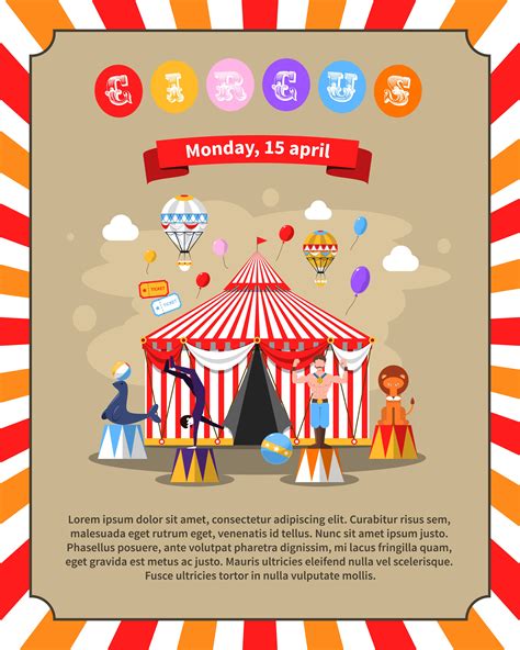 Circus Poster Illustration Vector Art At Vecteezy