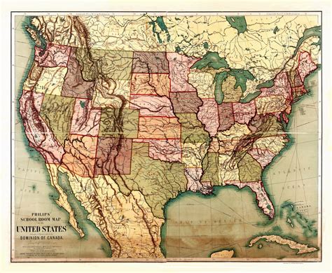 United States 1912 Philips Kroll Antique Maps