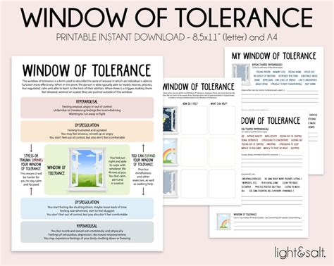 Window Of Tolerance Worksheet Trauma Therapy Social Emotional