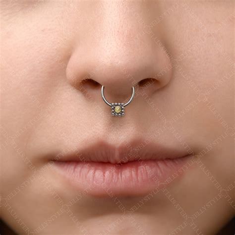Titanium Septum Ring G Septum Jewelry Daith Piercing Etsy