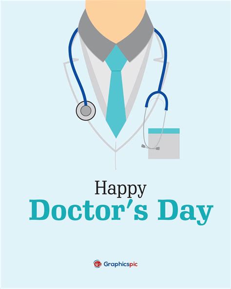 Happy Doctors Day With Doctor And Stethoscope Free Vector Graphics
