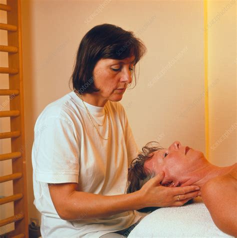 Woman Having Her Neck Massaged Stock Image M740 0228 Science Photo Library