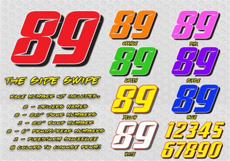 Custom Race Car Numbers Decals Graphics Basic Number Kit Graphic Hot Sex Picture