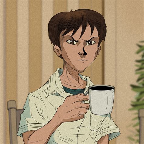 Redraw Shinji Holding A Mug Meme Revangelionmemes