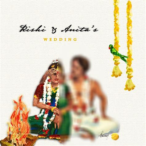 Saméthas South Indian Wedding Invitation Card Front Indian Wedding