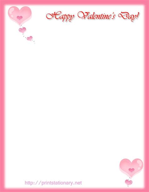Free Printable Happy Valentines Day Stationary Letterhead Print Out