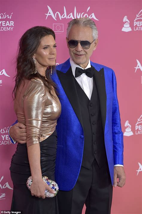 Andrea Bocelli 65 Puts On A Loved Up Display With Glamorous Wife Veronica Berti 39 At Glitzy