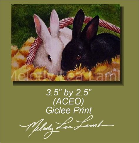 Miniature Bunny Art By Melody Lea Lamb Aceo Print Etsy