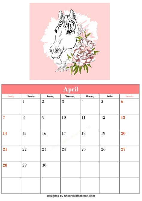 Blank April Calendar Template Printable Calendar Template Printable